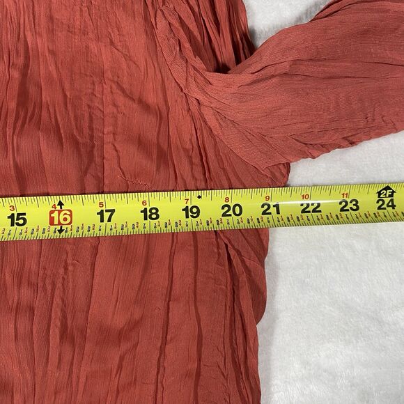 Vtg Apt. 9 Women's Sz XL Button Up Top Crinkly Dusty Rose WhimsiGoth FairyGrunge - Picture 5 of 7